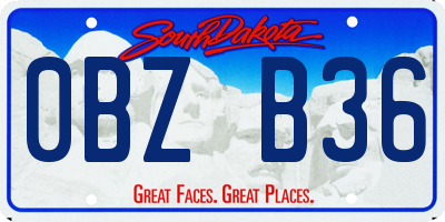 SD license plate 0BZB36