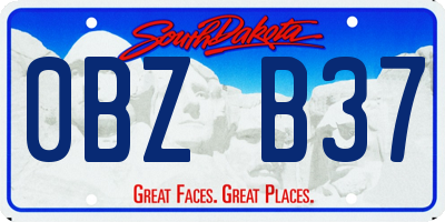 SD license plate 0BZB37