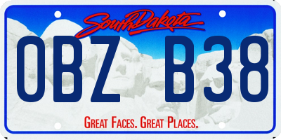 SD license plate 0BZB38