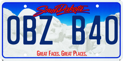 SD license plate 0BZB40