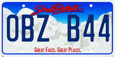 SD license plate 0BZB44