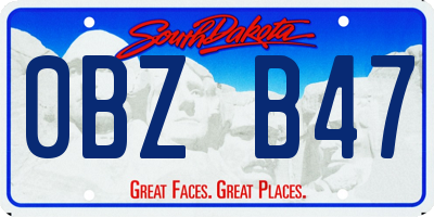 SD license plate 0BZB47