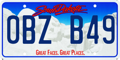 SD license plate 0BZB49