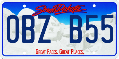 SD license plate 0BZB55
