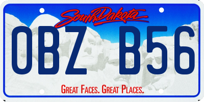 SD license plate 0BZB56