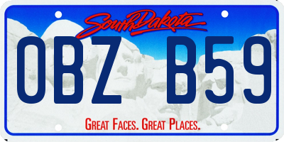 SD license plate 0BZB59