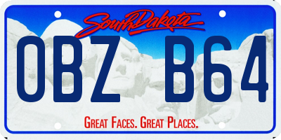 SD license plate 0BZB64