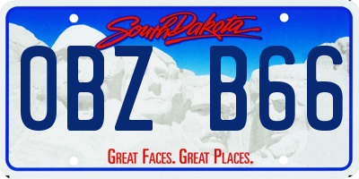 SD license plate 0BZB66