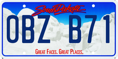 SD license plate 0BZB71