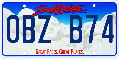 SD license plate 0BZB74