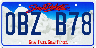 SD license plate 0BZB78