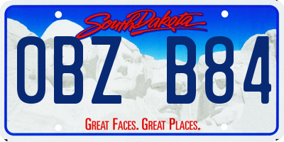 SD license plate 0BZB84