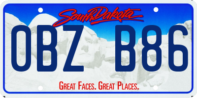 SD license plate 0BZB86