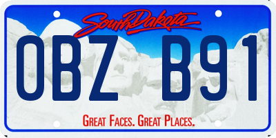 SD license plate 0BZB91
