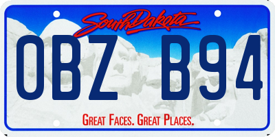 SD license plate 0BZB94
