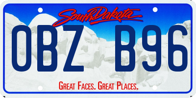 SD license plate 0BZB96