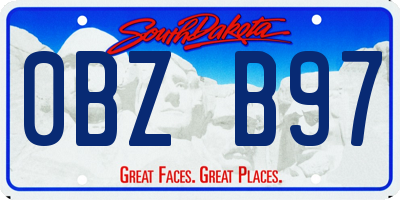 SD license plate 0BZB97