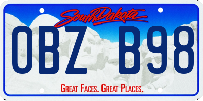 SD license plate 0BZB98