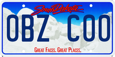 SD license plate 0BZC00
