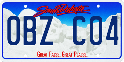 SD license plate 0BZC04