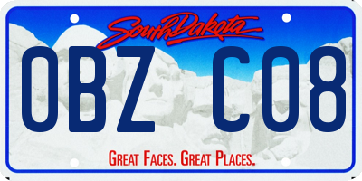 SD license plate 0BZC08