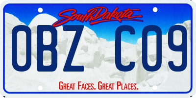 SD license plate 0BZC09