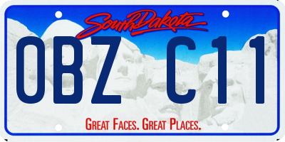 SD license plate 0BZC11