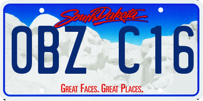 SD license plate 0BZC16