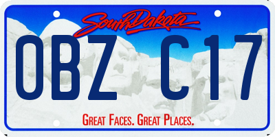 SD license plate 0BZC17