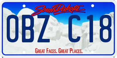 SD license plate 0BZC18
