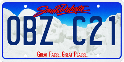 SD license plate 0BZC21