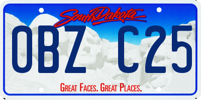 SD license plate 0BZC25