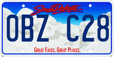 SD license plate 0BZC28