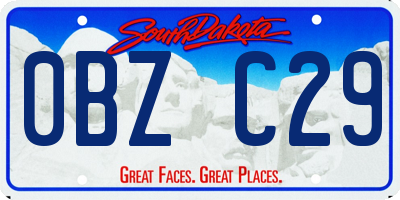 SD license plate 0BZC29