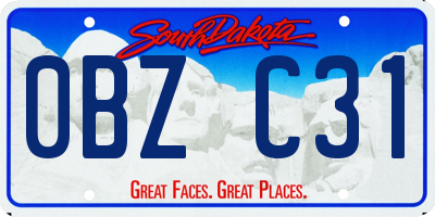 SD license plate 0BZC31