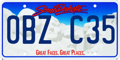 SD license plate 0BZC35