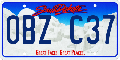 SD license plate 0BZC37