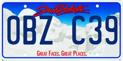 SD license plate 0BZC39