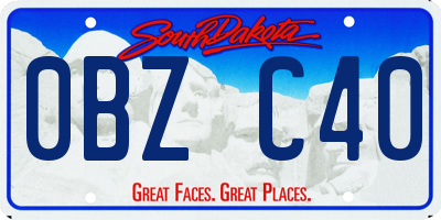 SD license plate 0BZC40