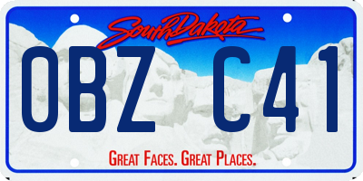 SD license plate 0BZC41