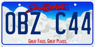 SD license plate 0BZC44