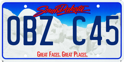 SD license plate 0BZC45