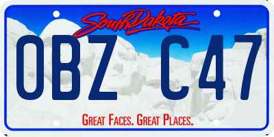SD license plate 0BZC47