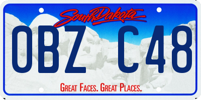 SD license plate 0BZC48
