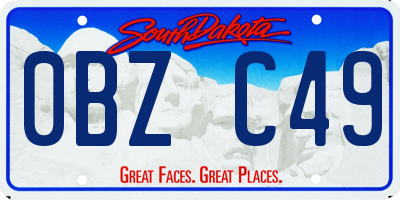 SD license plate 0BZC49