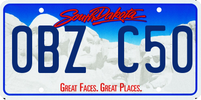 SD license plate 0BZC50