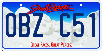 SD license plate 0BZC51