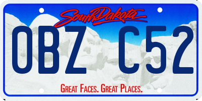 SD license plate 0BZC52