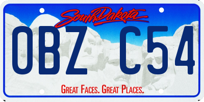 SD license plate 0BZC54