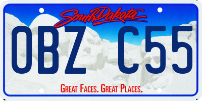 SD license plate 0BZC55